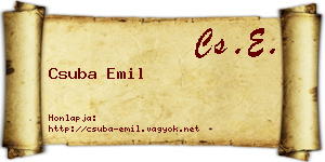 Csuba Emil névjegykártya