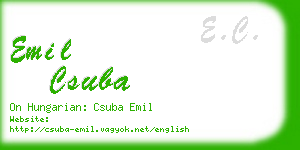 emil csuba business card